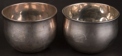 Lot 730 - Tumble cups. A pair of George III silver tumble cups by William Dempster, Edinburgh, 1761