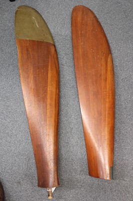Lot 93 - Propeller. Two WWI period laminated mahogany propeller blades
