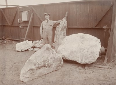 Lot 109 - Stone breaking in Scotland. A collection of 5 photographs relating to stone breaking at Dumbarton