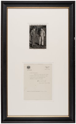 Lot 270 - Churchill (Winston Leonard Spencer, 1874-1965). A framed display, two signed Winston Churchill items