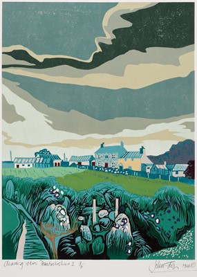 Lot 430 - Stops (John, 1925-2002). Clearing Skies, Pembrokeshire I, 1994, linocut