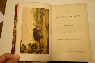 Lot 6 - Baker (Samuel). The Rifle and the Hound in Ceylon, 1854.., and one other