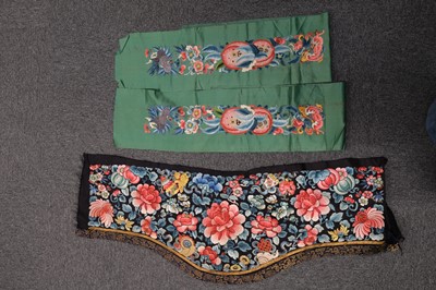 Lot 454 - Chinese. A collection of hand-embroidered and woven items, Qing Dynasty