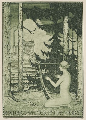 Lot 393 - Italian and German Bookplates. Collection of approximately 140 ex-libris, mostly Italian and German