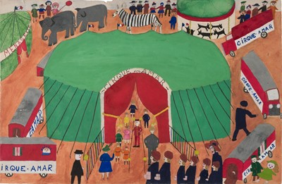 Lot 623 - French Children's Drawings. Six children's drawings from a J.M. Paillard Competition, 1938