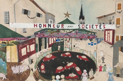 Lot 624 - French Children's Drawings. Six children's drawings from a J.M. Paillard Competition, 1938