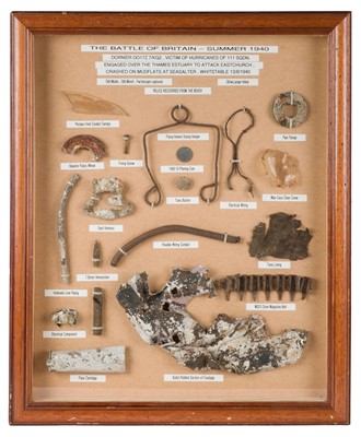 Lot 53 - Battle of Britain. A collection of WWII relics recovered from Dornier DO17Z