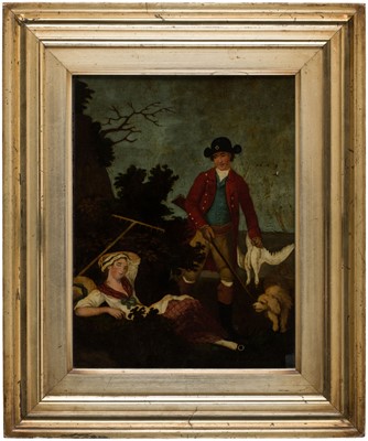 Lot 265 - Glass Paintings. Two glass paintings, circa 1800