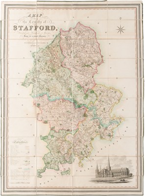 Lot 196 - Folding Maps. A collection of six maps, mostly 19th-century