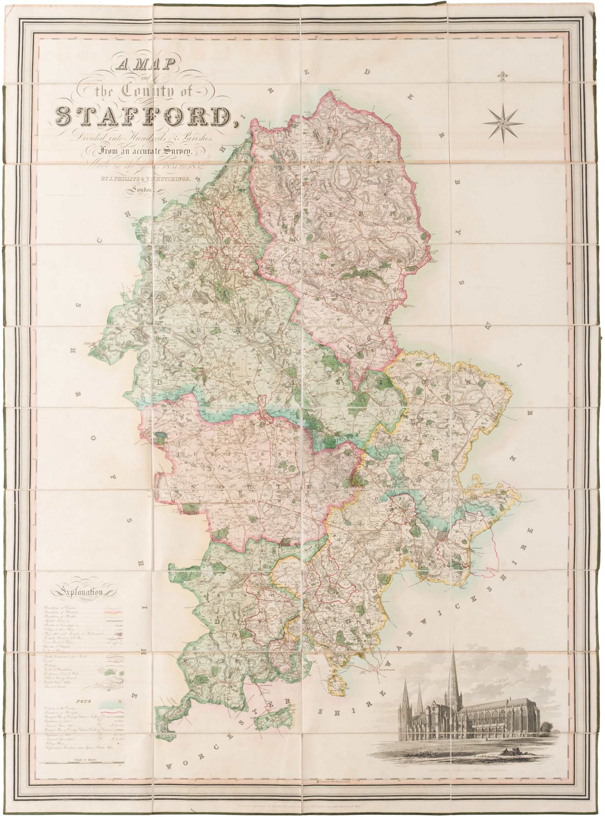 Lot 196 - Folding Maps. A collection of six maps,