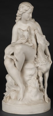 Lot 591 - Charles Bell Birch (1832-1893). A Large Parianware figure of 'The Wood Nymph'
