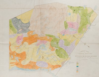 Lot 183 - Canada. Forest Map of Timber Berths on the Ottawa & Jocko Rivers, 1923