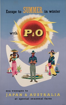 Lot 184 - Escape to Summer in Winter with P&O - Sea Voyages to Japan & Australia, 1950s