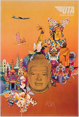 Lot 205 - UTA French Airlines - Asia, 1960s