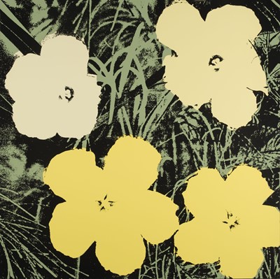 Lot 185 - Flowers (Pink, Blue, Yellow) and Flowers (Yellow) after Andy Warhol