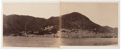 Lot 56 - Hong Kong. A two-part albumen print panorama of Hong Kong Harbour and the Peak, circa 1890s