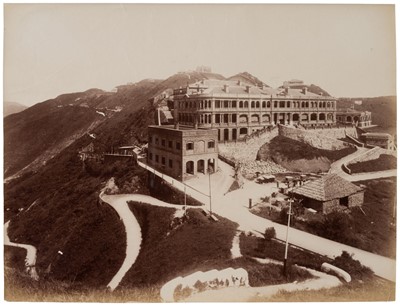 Lot 60 - Hong Kong. The Peak Hotel and tram station on the Peak