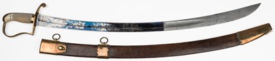 Lot 404 - Sword. A fine George III blued and gilded officer's sword