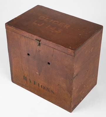 Lot 69 - Horsa Glider Ration Box. A rare WWII Mk1 Horsa Glider LJ 143 Ration Box