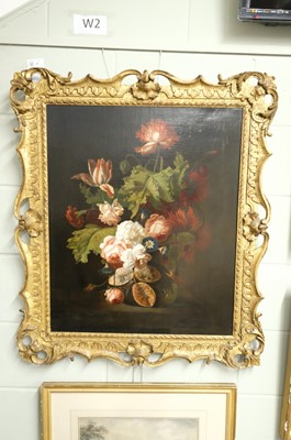 Lot 12 - Verelst (Simon, 1644-1721). Still Life with roses, tulips, carnations & convolvulus in a vase