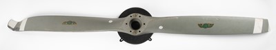 Lot 90 - Propeller. An American metal two-blade propeller by Sensenich Propeller Company