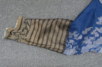 Lot 452 - Chinese Dragon Robe. A silk brocade nine-dragon robe, late Qing Dynasty, & another