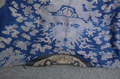 Lot 452 - Chinese Dragon Robe. A silk brocade nine-dragon robe, late Qing Dynasty, & another