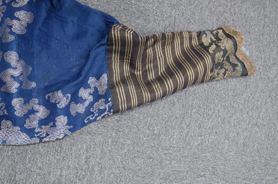 Lot 452 - Chinese Dragon Robe. A silk brocade nine-dragon robe, late Qing Dynasty, & another
