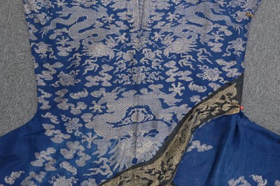 Lot 452 - Chinese Dragon Robe. A silk brocade nine-dragon robe, late Qing Dynasty, & another