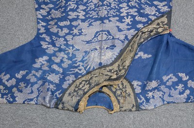 Lot 452 - Chinese Dragon Robe. A silk brocade nine-dragon robe, late Qing Dynasty, & another