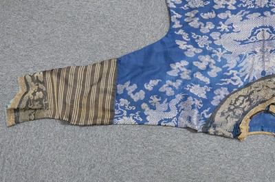 Lot 452 - Chinese Dragon Robe. A silk brocade nine-dragon robe, late Qing Dynasty, & another