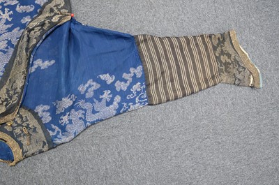 Lot 452 - Chinese Dragon Robe. A silk brocade nine-dragon robe, late Qing Dynasty, & another