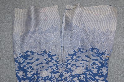 Lot 452 - Chinese Dragon Robe. A silk brocade nine-dragon robe, late Qing Dynasty, & another