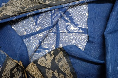 Lot 452 - Chinese Dragon Robe. A silk brocade nine-dragon robe, late Qing Dynasty, & another