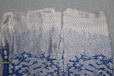 Lot 452 - Chinese Dragon Robe. A silk brocade nine-dragon robe, late Qing Dynasty, & another