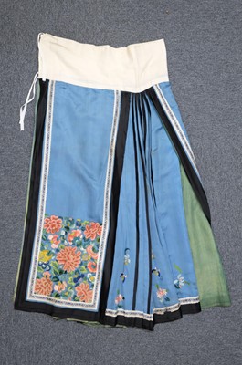 Lot 453 - Chinese Skirt. An embroidered skirt, late Qing Dynasty