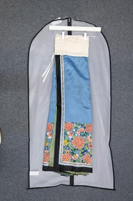 Lot 453 - Chinese Skirt. An embroidered skirt, late Qing Dynasty