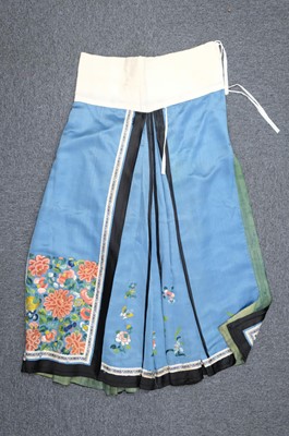 Lot 453 - Chinese Skirt. An embroidered skirt, late Qing Dynasty