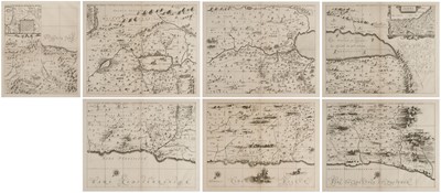 Lot 204 - Holy Land. Hornius (Georg and Jan Jansson), Seven sheet map, circa 1665
