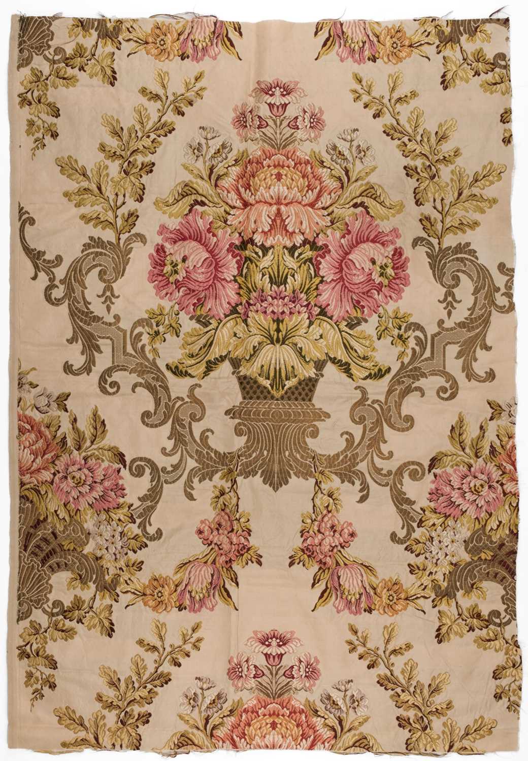 Lot 486 - Fabric. A piece of French silk brocade, Lyon, late 18th/early 19th century, & other items