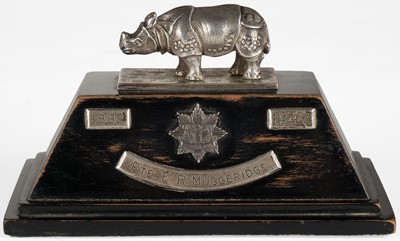 Lot 259 - Assam Valley Light Horse. A fine regimental white metal presentation piece - Lieutenant Muggeridge