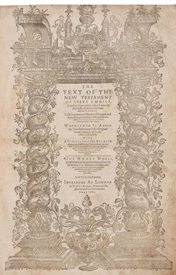 Lot 325 - New Testament [English]. The Text of the New Testament of Jesus Christ, 1601