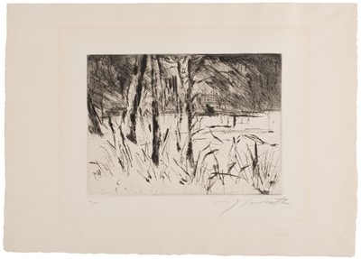 Lot 342 - Corinth (Lovis, Bäume in der Sonne, Tiergarten, Berlin, 1922, drypoint etching
