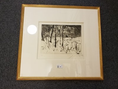 Lot 342 - Corinth (Lovis, Bäume in der Sonne, Tiergarten, Berlin, 1922, drypoint etching