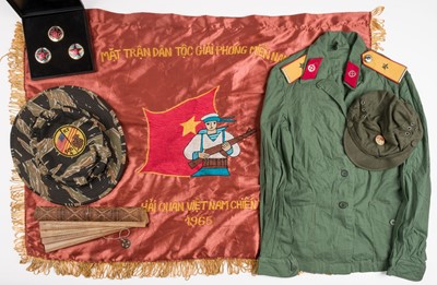 Lot 326 - Vietnam War. A North Vietnamese Army (NVA) Vietcong Victory Banner