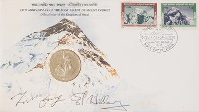 Lot 227 - Hillary (Edmund, 1919-2008) & Norgay (Tenzing, 1914-1986). Signed First Day Cover..., Mount Everest