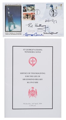 Lot 228 - Hillary (Edmund, 1919-2008) & others. Signed First Day Cover..., Ascent of Everest...
