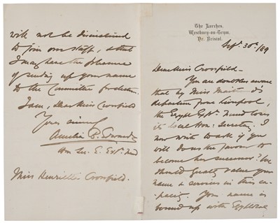 Lot 322 - Victorian Autographs. Two albums containing approximately 140 autograph letters
