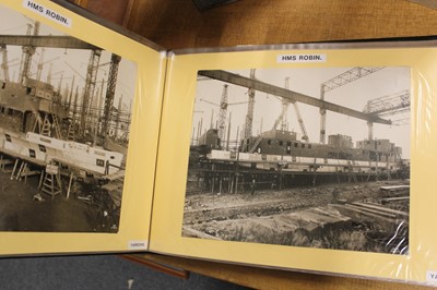 Lot 235 - Gunboats. An album of approximately 30 black and white original and copied photographs