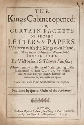 Lot 333 - English Civil War. The Answer of both Houses..., presented to His Majestie at York..., May, 1642